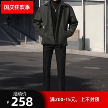 2019 New Winter woolen coat men short Korean cashmere coat men loose thick mens woolen coat