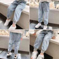 Girls' jeans 2020 Spring and Autumn Installation New Baby Korean Version of Aerosis Loose Harun Pants Children's Pants 1