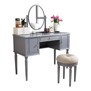 美式實木梳妝臺收納柜一體小戶型臥室簡約化妝桌