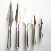 Stainless steel gun head double gun gun head red tassel head martial arts performance gun head stainless steel gun head send gun Cherry