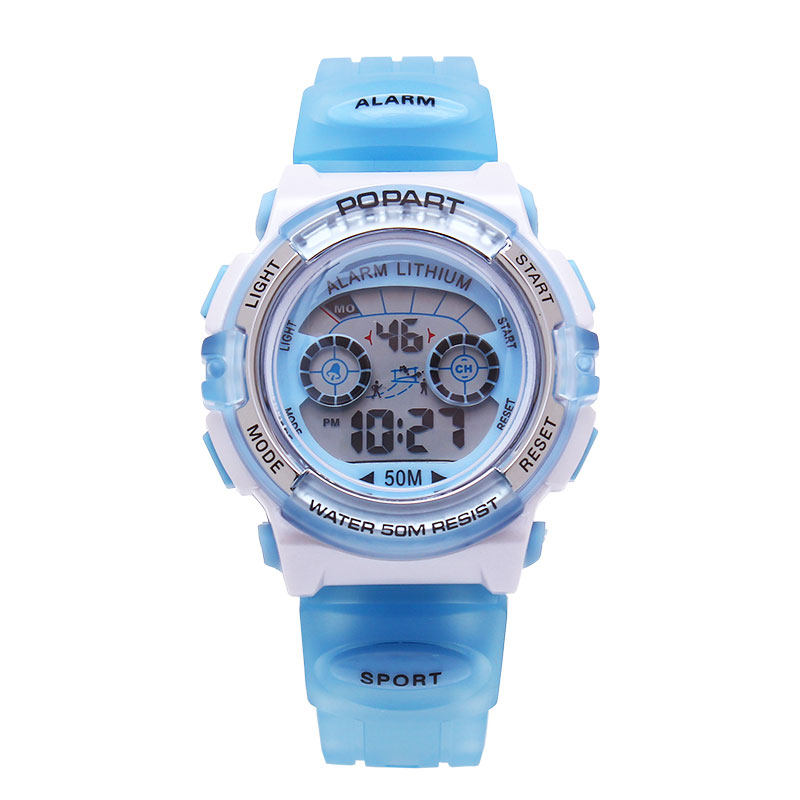 popart儿童手表女孩男孩女童小朋友电子表小孩运动学生表防水夜光