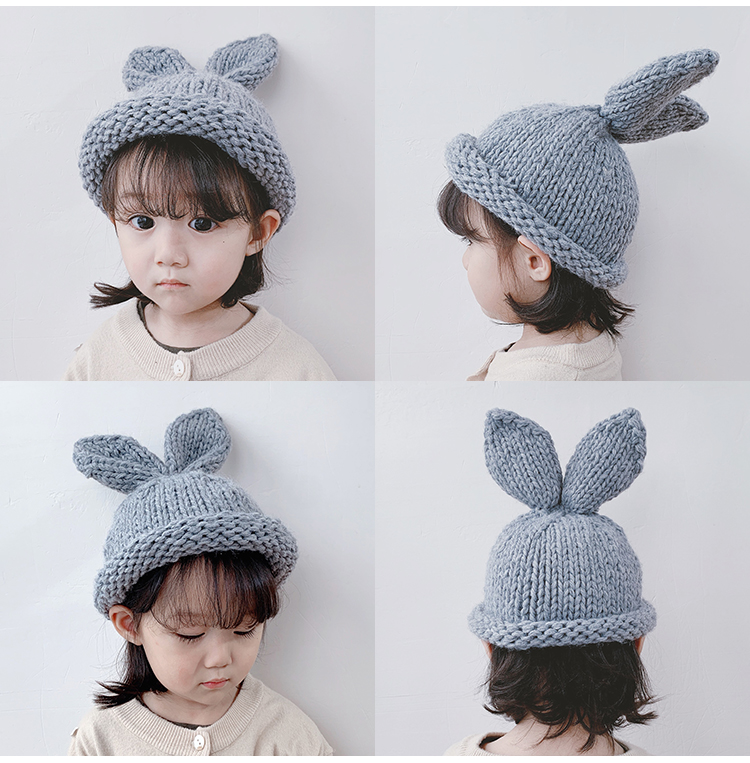 宝宝帽子手工编织毛线帽儿童秋冬保暖男童女童韩版小孩帽子卡通潮