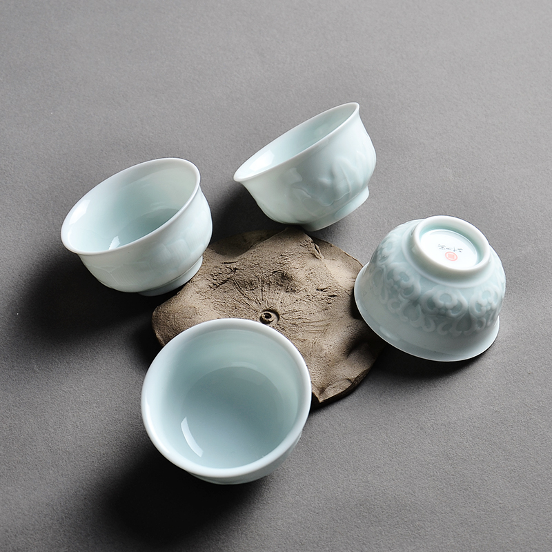 The Sample tea cup of jingdezhen ceramic cups tea bowl, master of individual cup single BeiYing celadon kung fu tea set