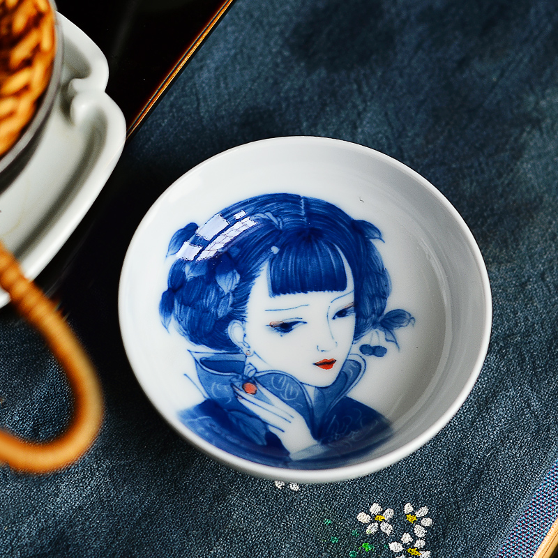 Twenty - four apparatus under the glaze hand - made beauty of blue and white porcelain of jingdezhen ceramic cups master sample tea cup kung fu single CPU