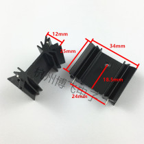 Plum-shaped aluminum radiator 34*12*25 30 35 40mm heat sink double pin triode YV25