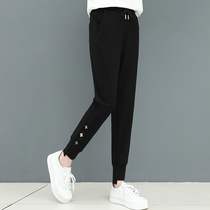 Fashion closing pants foot sports pants womens trousers Spring and Autumn Winter loose casual pants black pants high waist Haren pants