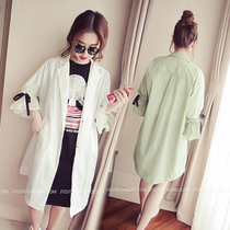 Pregnant women sunscreen clothes summer Korean version loose radiation protection fashion maternity thin coat cardigan seven-point sleeve long