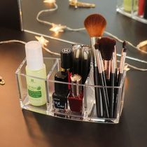 Transparent acrylic make-up brush containing barrel eyebrow pen beauty brush with lip gloss red lip gloss finish Cosmetic Box