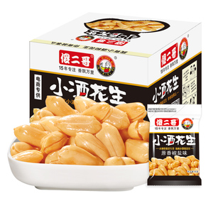 傻二哥小酒花生400g 花生米椒盐味五香花生椒盐花生 约40包/盒