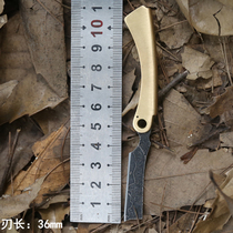 Damascus folding knife Brass mini Knife Portable military knife Self-defense portable sharp keychain Pocket knife