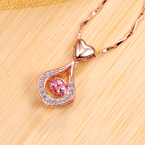 NSCD rose gold heart diamond pendant necklace simulation diamond jewelry jewelry female belt certificate 22071