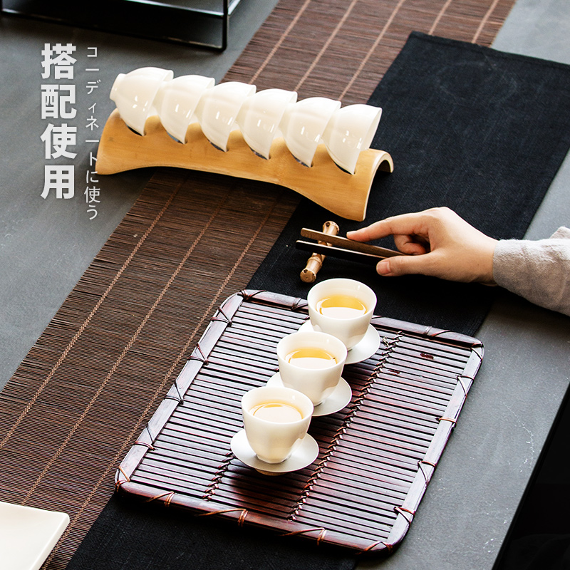 Receive the sample tea cup beverage holder bamboo creative furnishing articles checking bamboo rack cups drop kung fu tea tea accessories