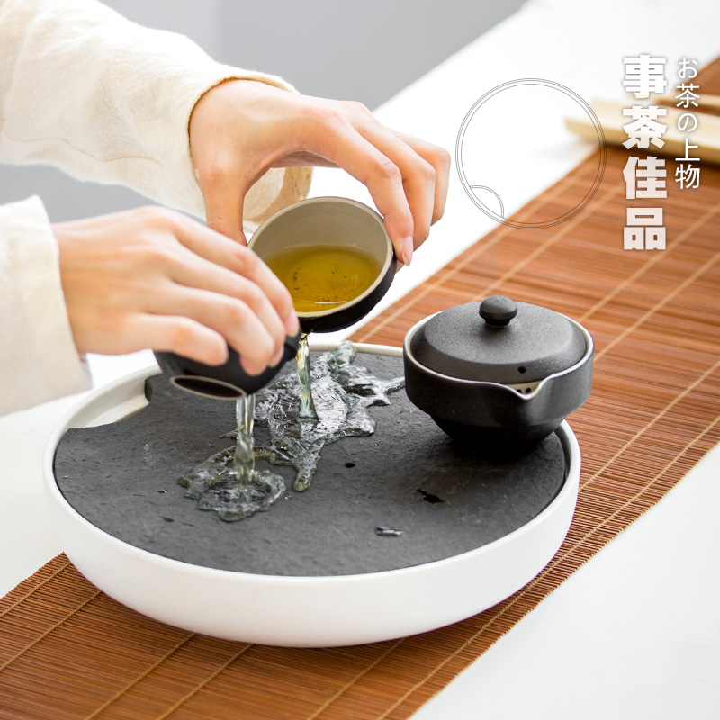 Sharply stone tea tray was dry terms ceramic base storage type plate of the tea taking kung fu tea tea family tea tray