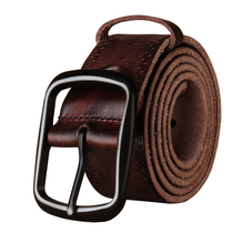 Pin buckle belt mens first layer cowhide vintage youth jeans belt Leather middle-aged mens casual wild pants belt