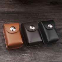 Headlayer Bull Leather Folding Glasses Case Men Pure Handmade Anti Pressure Old Flowers Mirror Pocket Genuine Leather Wearing Waistband Portable Glasses Bag