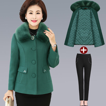 2021 new mother autumn woolen coat 40-50-60 years old womens short autumn winter woolen coat