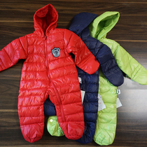 Promotion 2021 Winter newborn baby warm white duck down climbing clothes out of jumpsuit baby down jacket hug