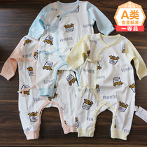 Autumn and winter new baby climbing clothes newborn pure cotton spring and autumn mens and womens baby romper one-piece pajamas Class A 52 59