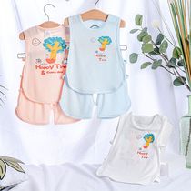 2021 Chenxiao home modal pipa set boys and girls cartoon neutral pullover air conditioning suit suit