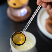 Three homes original stained glass coffee spoon mixing spoon dessert spoon ins Wind glass spoon glass spoon