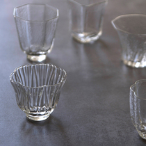 Japanese-style staff hand-made transparent crystal glass hammer wood grain white glass glass glass cup tea cup