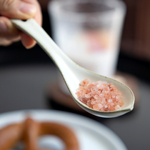 Sanzhai home plain white Chinese ancient method hanging burning spoon Coarse Pottery handmade dessert spoon porcelain spoon Long Spoon coffee spoon