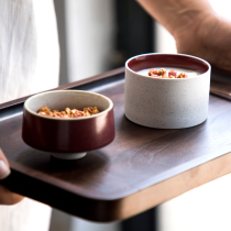 ins style Miyake Chinese style original design black and white simple dessert bowl Small bowl Dipping bowl