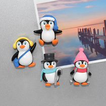 3D refrigerator sticker cute little penguin cartoon fridge sticker magnetic sticker refrigerator decorative message sticker magnet tape