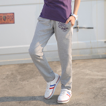 New spring and autumn girls thin sports trousers cotton slim straight tube pants big childrens trousers girls casual pants