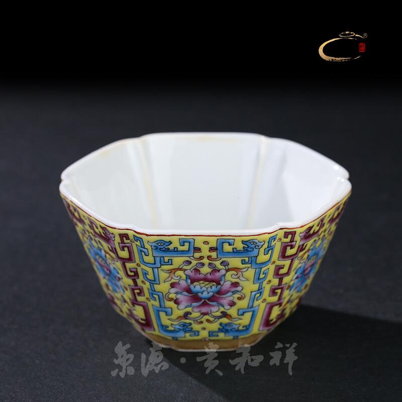 And auspicious jingdezhen manual heap tea cup color dragon play take the six - party cup hand - made single cup group color ceramic cups