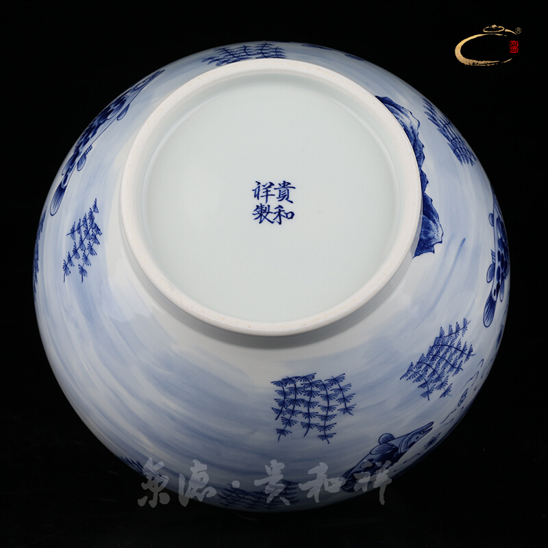 Blue and white storage POTS and auspicious caddy fixings pure manual household ceramics POTS Blue on your fish tank