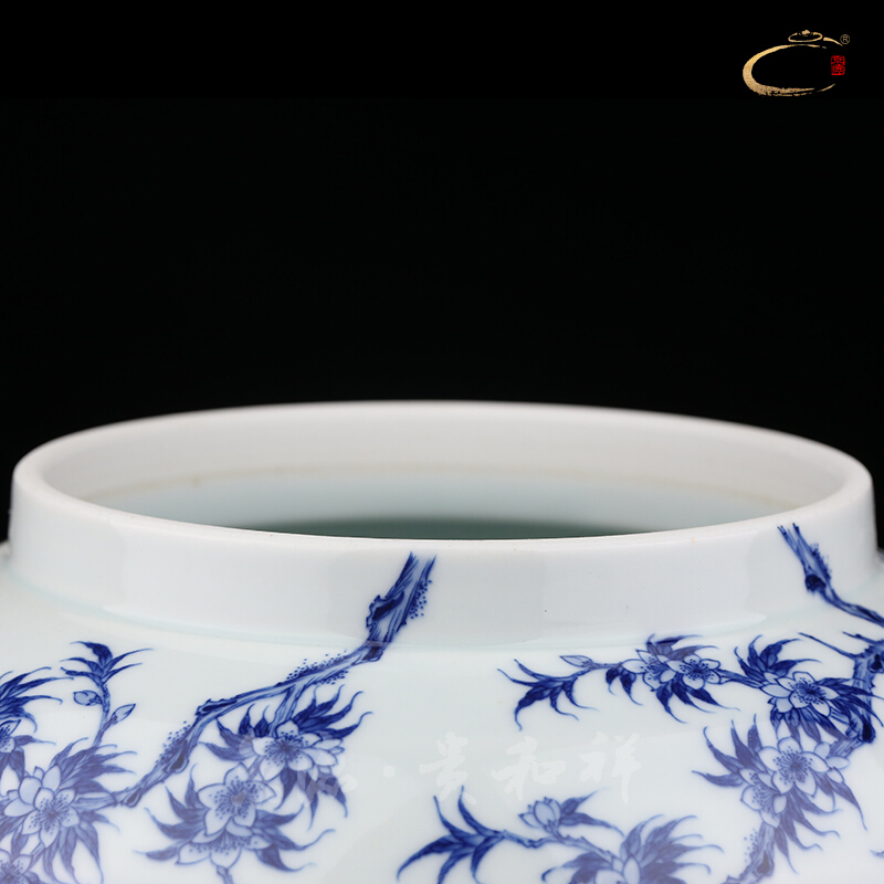 Blue and white storage POTS and auspicious caddy fixings pure manual household ceramics POTS Blue on your fish tank