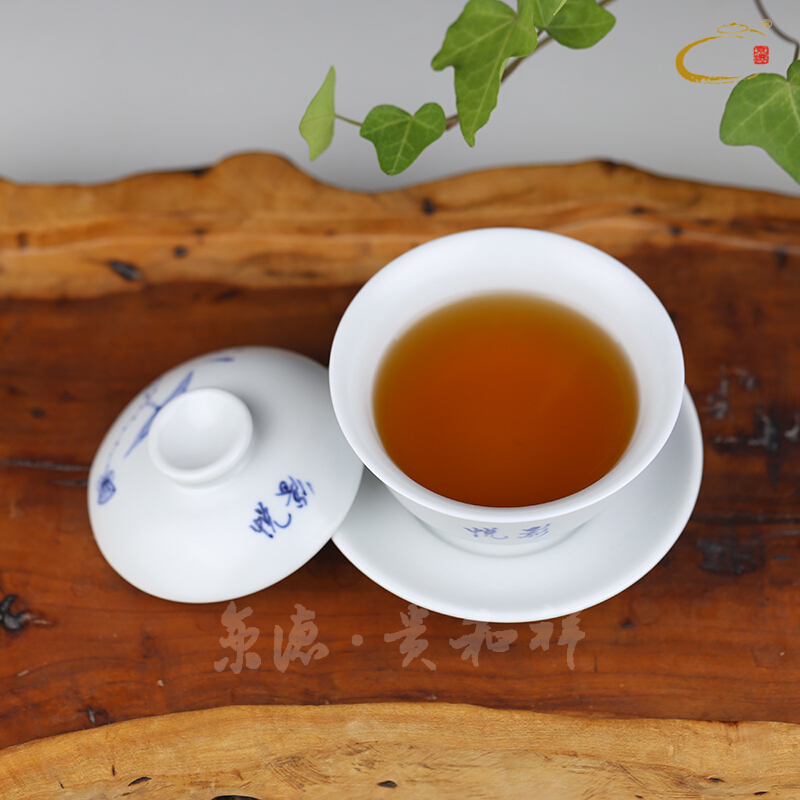 Jing DE and auspicious hand - made three to high temperature ceramic bowl under the glaze color matte enrolled worship teacup pearl glaze tureen tea bowl