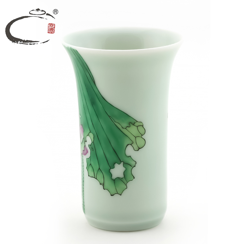 And auspicious pastel lotus rhyme cup kung fu tea set jingdezhen ceramic cups by hand sample tea cup master cup personal cup