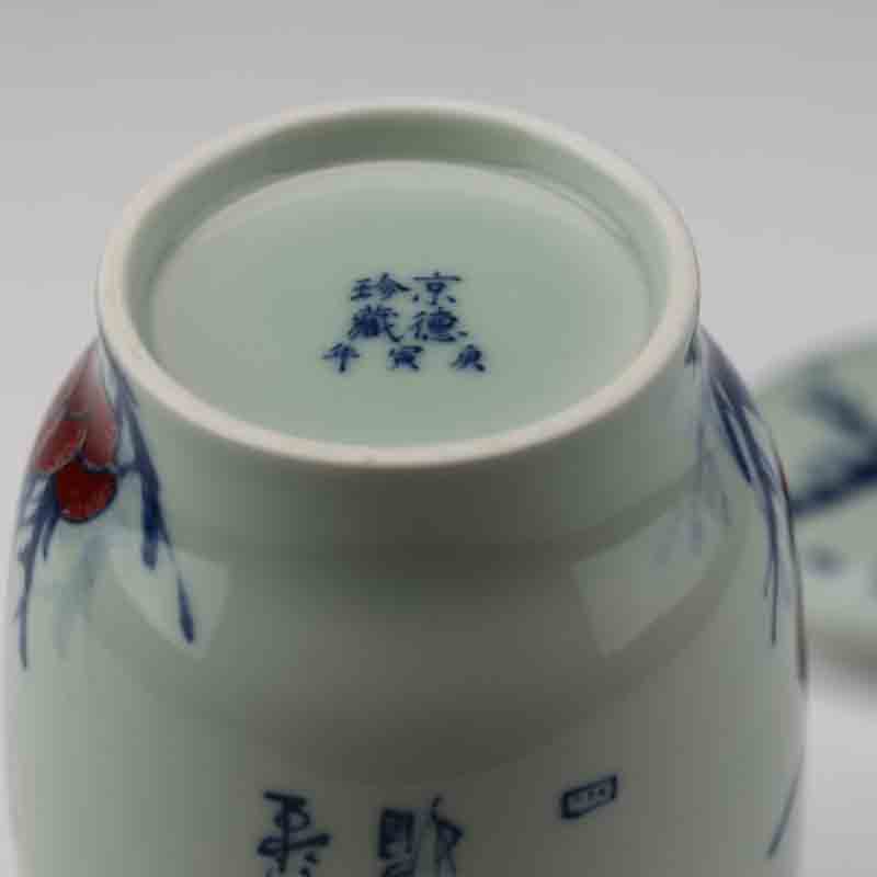 And auspicious jing DE treasure glair caddy fixings master of jingdezhen hand - made ceramic seal POTS storage tank