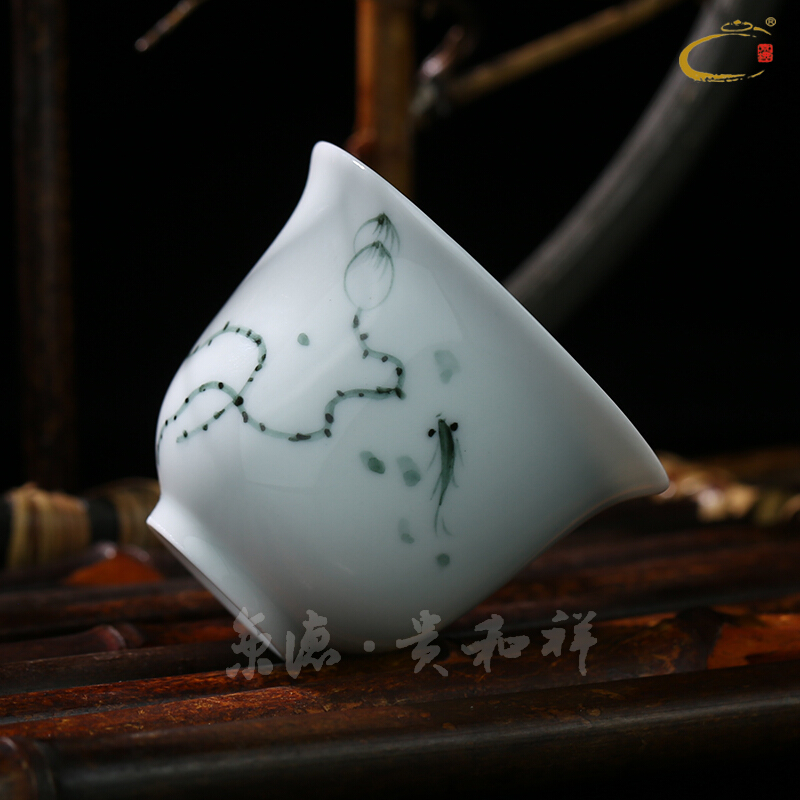 Beijing DE and auspicious hand - made ceramic kung fu tea cups of jingdezhen ancient color tea cup noggin fragrance - smelling CPU master CPU