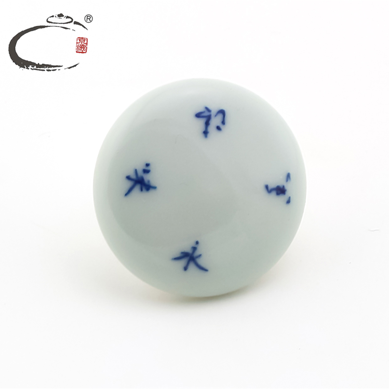 Jingdezhen blue and white bamboo and auspicious bird caddy fixings hand - made ceramic mini puer tea pot small seal storage tank