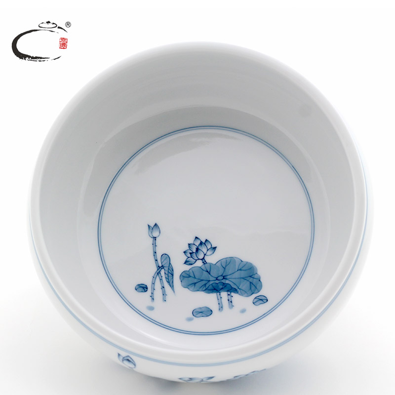 And auspicious jing DE blue And white antique large tea to wash hand washing of jingdezhen ceramic writing brush washer water jar tea accessories