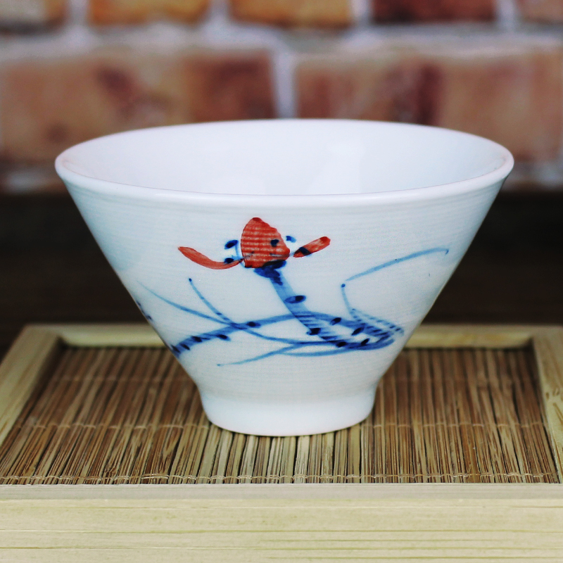 And auspicious jingdezhen blue And white porcelain ceramic cups small cup sample tea cup kung fu tea cups built lamp cup