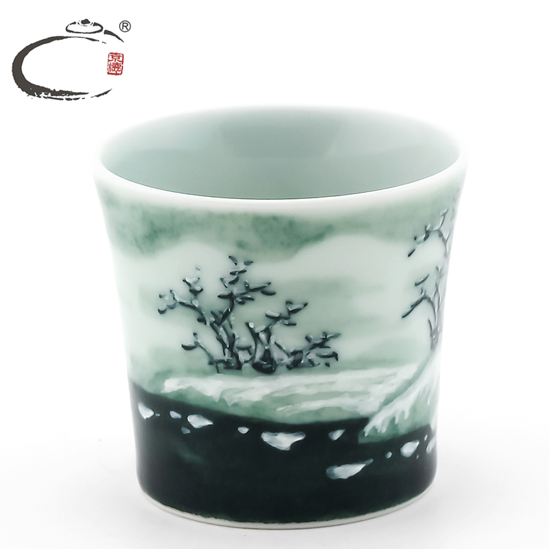 And auspicious jing DE collection variable snow cup jingdezhen ceramic hand - made teacup sample tea cup master cup by hand