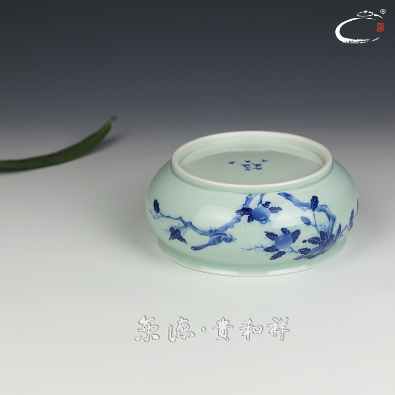 Jing DE and auspicious jingdezhen blue and white kung fu tea tea accessories checking ceramic water wash cup of tea to wash