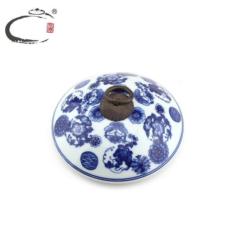 And auspicious jingdezhen blue And white spends caddy fixings hand - made ceramic all hand large gifts tea boxes