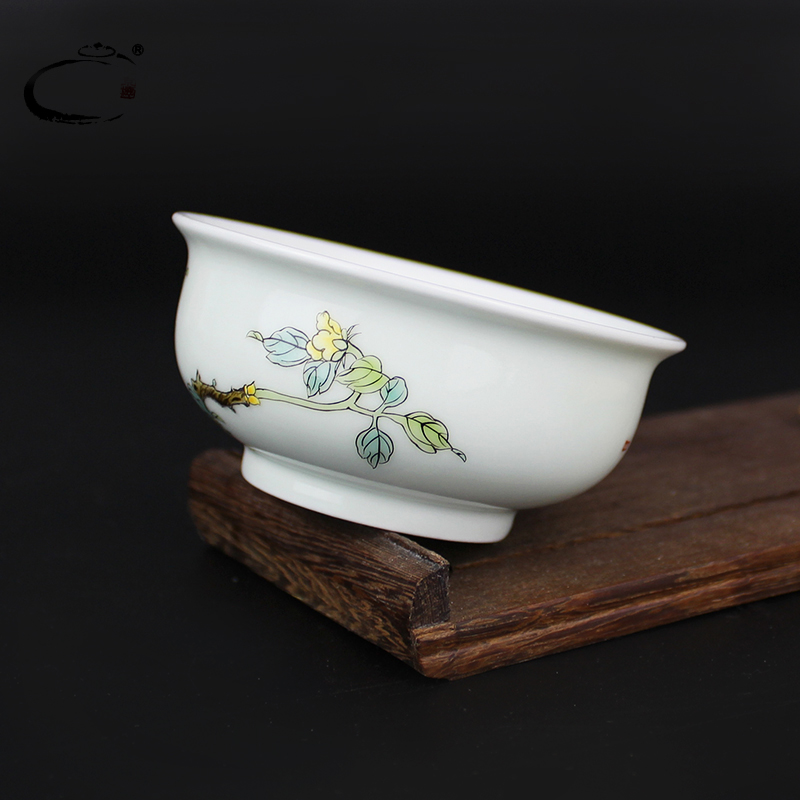 Cherished and auspicious jing DE famille rose city of jingdezhen ceramic kung fu tea master sample tea cup cup cup