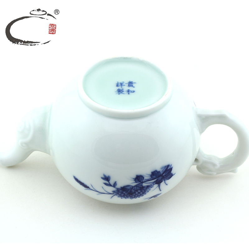Blue and white, pomegranate and auspicious bird pot set of jingdezhen hand - made ceramic teapot teacup of a complete set of kung fu tea set