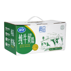 新品 夏进爵品低脂纯牛奶整箱12盒250ml网红儿童成长营养早餐牛奶