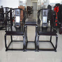New Chinese style master chair Zambia blood sandalwood inlaid scenery too Blue Palace chair three-piece African red sandalwood furniture