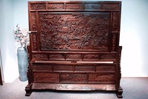 Mahogany furniture Big Red sour branches good luck into the treasure landing screen solid wood living room file feng shui screen factory direct sales