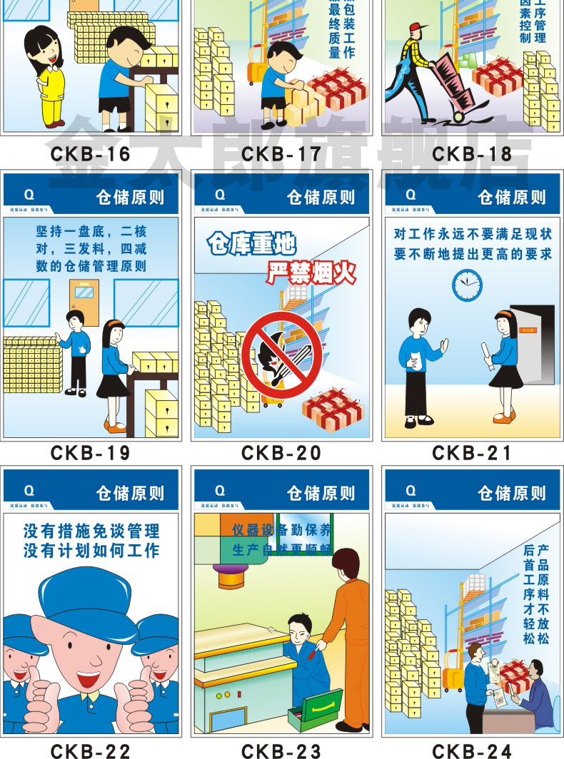 仓库管理标语挂图企业工厂车间消防安全生产宣传提示标识牌定制16