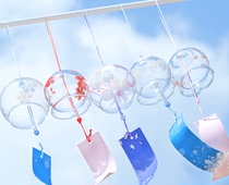 Creative Japanese and style cherry blossom glass wind chimes handmade Bell bedroom hanging ornaments hipster birthday gift