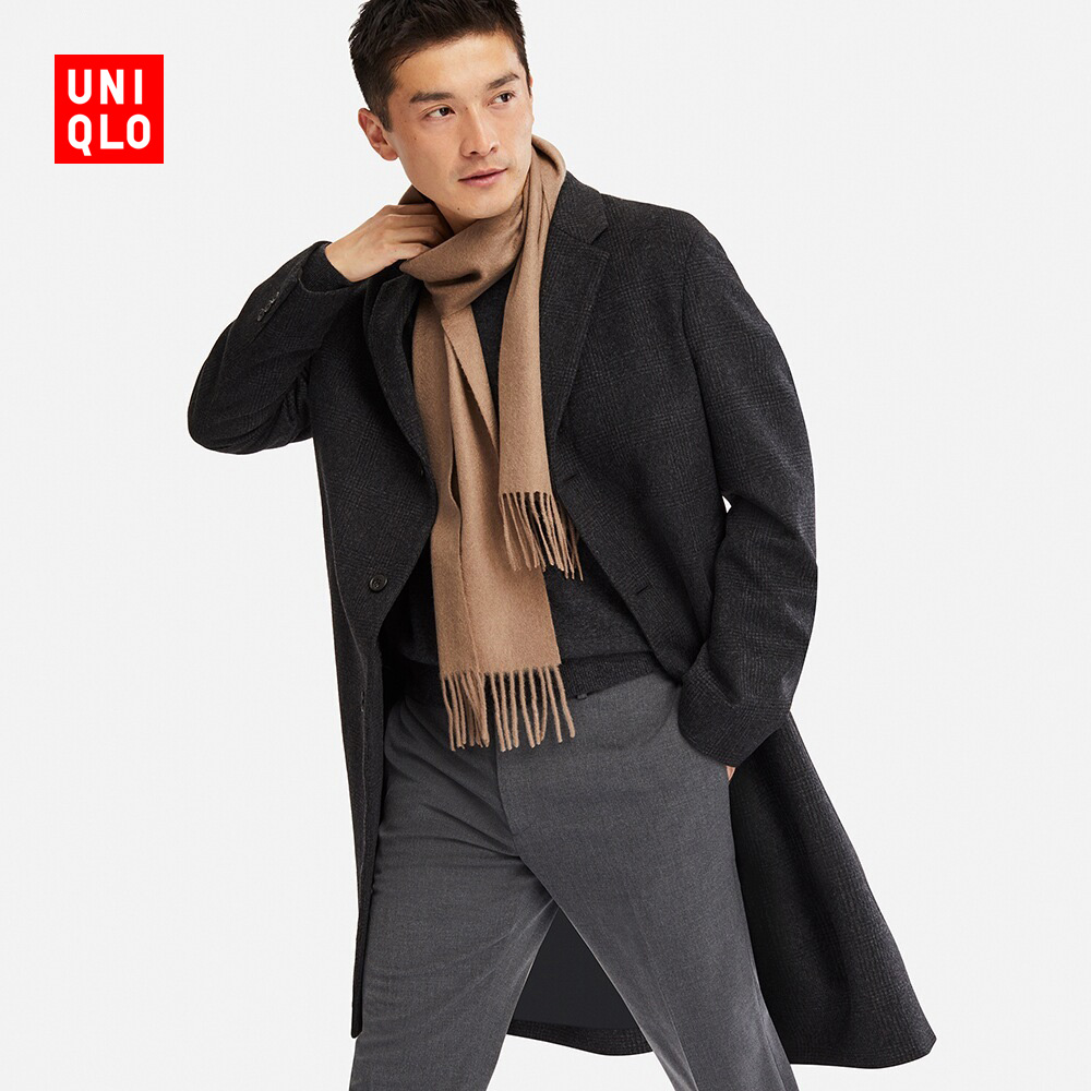 男装羊毛混纺长大衣409337优衣库uniqlo